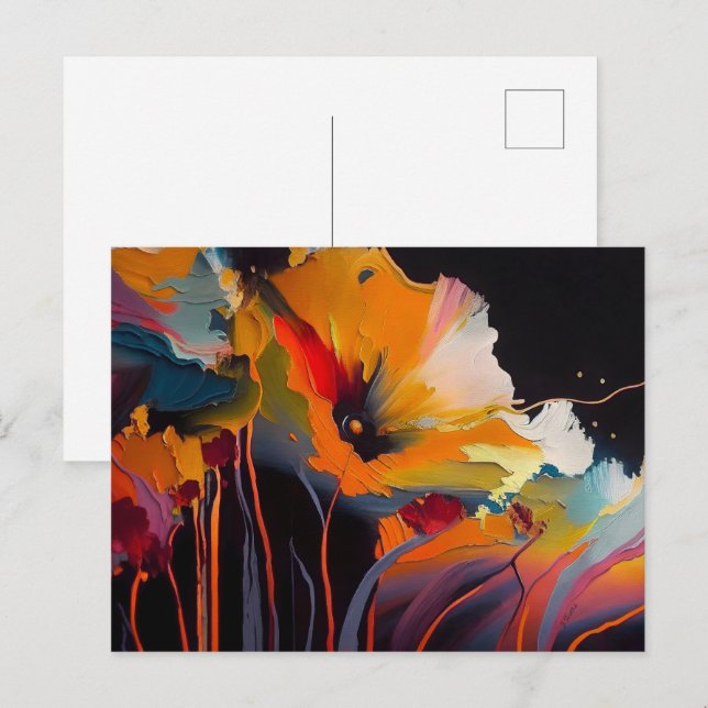 Essence Of The Garden – Abstract Floral Expression Postcard (Front/Back)