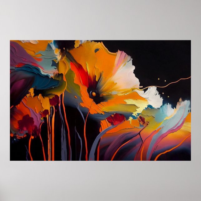 Essence Of The Garden – Abstract Floral Expression Poster (Front)