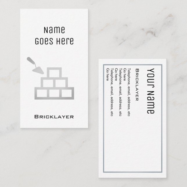 "Essential" Bricklayer Business Cards (Front/Back)