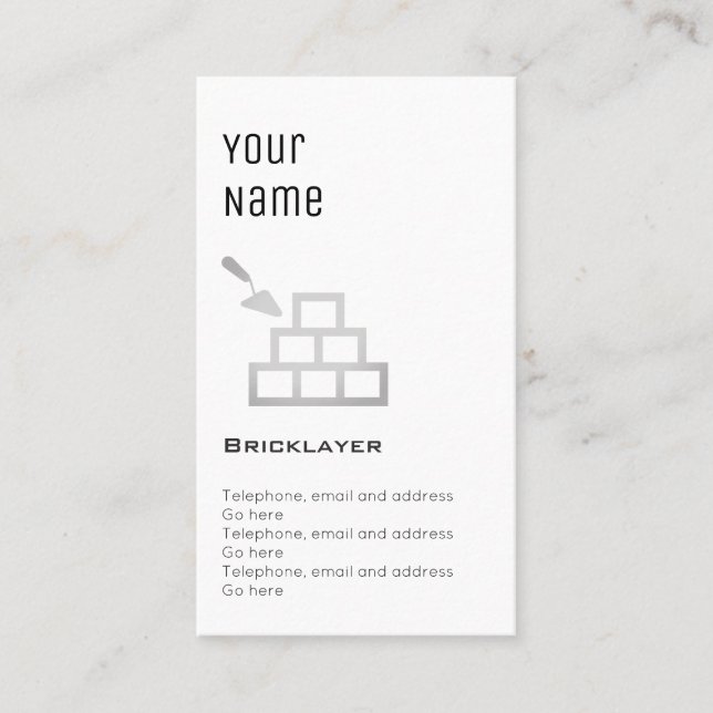 "Essential" Bricklayer Price Cards (Front)