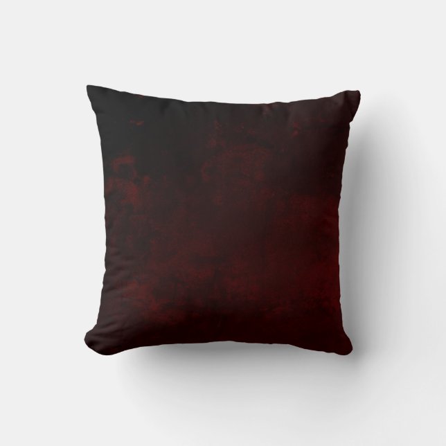 Essential Deep Dark Burgundy Mottled Urban Grunge Throw Pillow (Front)