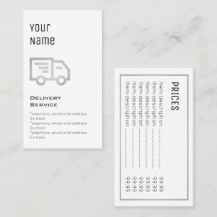 "Essential" Delivery Price Cards