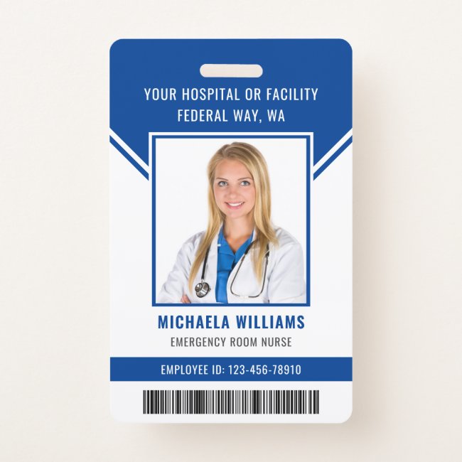 Essential Employee Barcode Photo Security ID Badge
