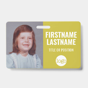 Essential Employee ID Photo, Bar Code, Logo, Name Badge