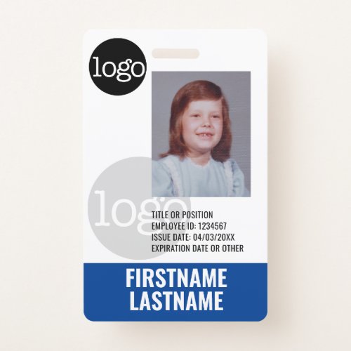 Essential Employee ID Photo Barcode Watermark Logo Badge