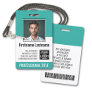 Essential Employee - Photo, Bar Code, Logo, Teal Badge