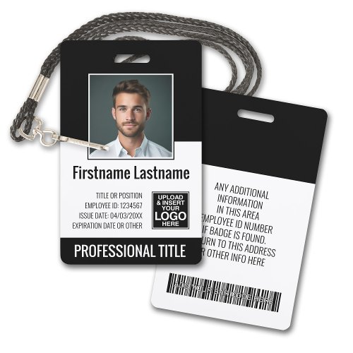 Essential Employee _ Photo Bar Code Logo Title Badge