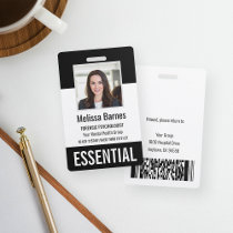 Essential Employee Photo ID Security Badge
