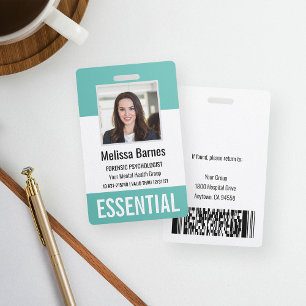 Essential Employee Photo ID Security Badge