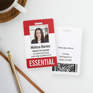 Essential Employee Photo ID Security Badge