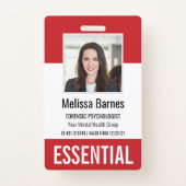 Essential Employee Photo ID Security Badge | Zazzle