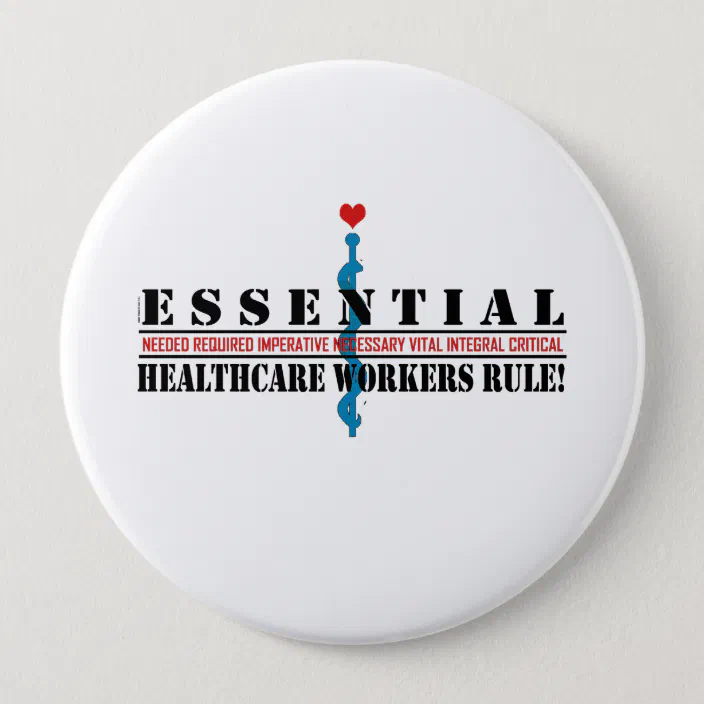 Thank You Healthcare Essential Worker Heroes & Helpers Button 2X2" Square Zazzle 