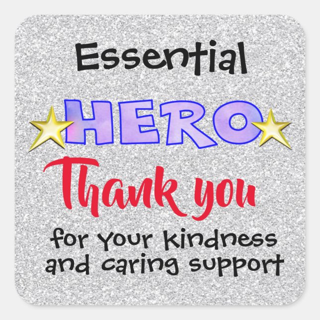 Essential Hero Thank You Sticker (Front)