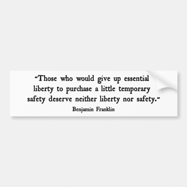 Essential Liberty Bumper Sticker (Front)