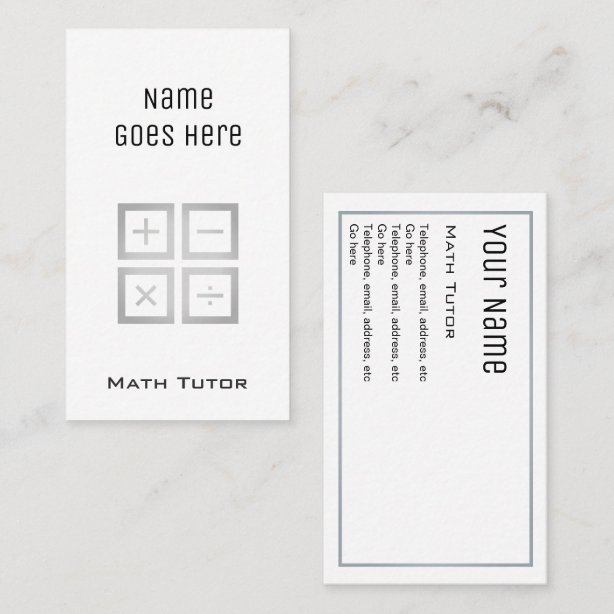 Math Business Cards - Business Card Printing | Zazzle