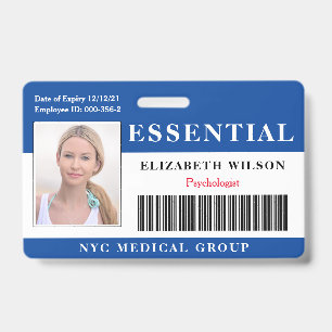Essential   Modern Employee Photo ID Badge