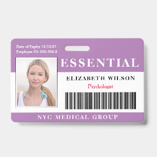 Essential   Modern Employee Photo ID Badge