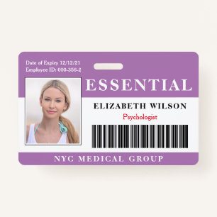 Essential Modern Employee Photo ID Badge