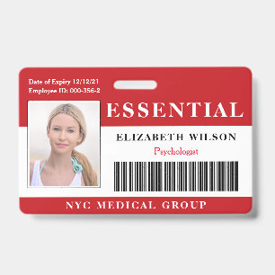 Essential   Modern Employee Photo ID Badge