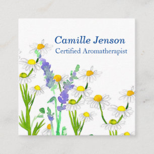Essential Oil Certified Aromatherapist Custom Square Business Card