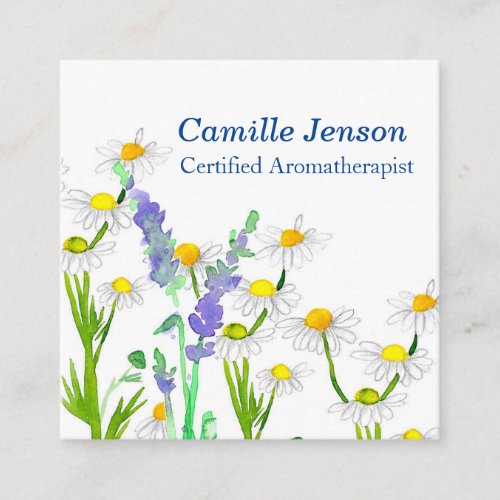 Essential Oil Certified Aromatherapist Custom  Square Business Card