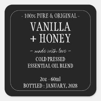 Essential Oil Cosmetic Bottle Square Sticker