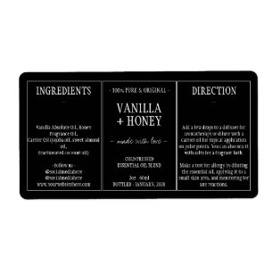 Essential Oil Cosmetic Bottle Wrap Around Label