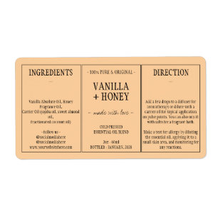 Essential Oil Cosmetic Bottle Wrap Label