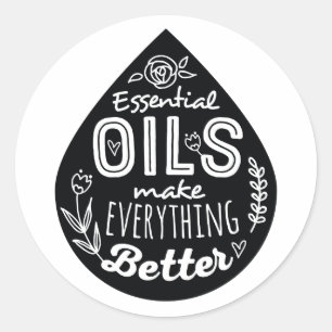Essential Oil Drop Classic Round Sticker