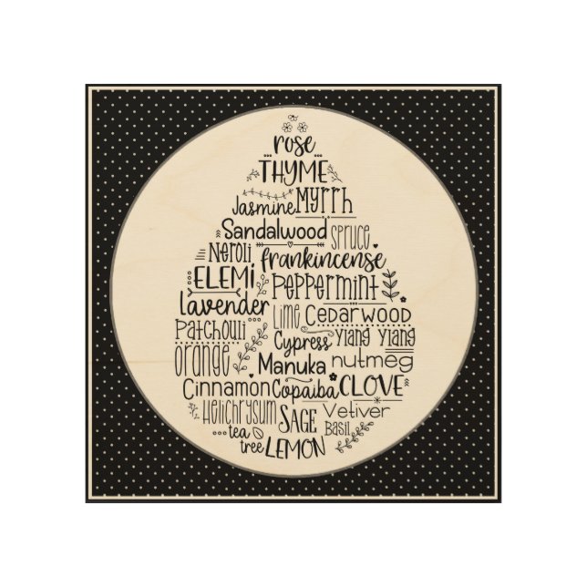 Essential Oil Drop Wood Wall Art (Front)