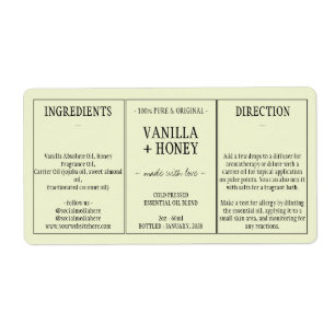 Essential Oil green Cosmetic Bottle Wrap Label