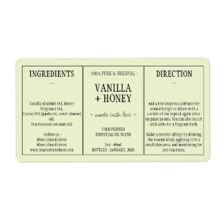Essential Oil green Cosmetic Bottle Wrap Label