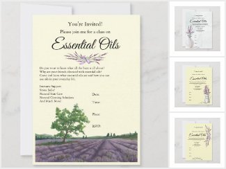 Essential Oil Class and Party Invitations