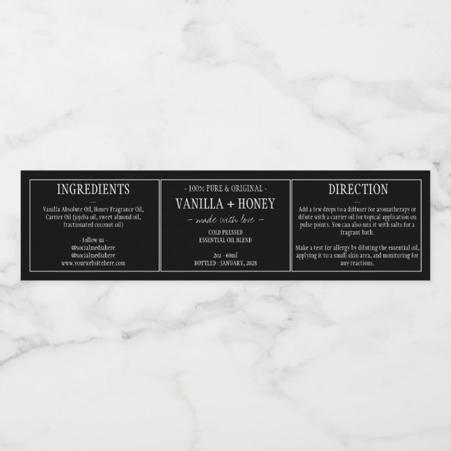 Essential Oil Label