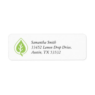 Essential Oil Leaf Logo Business Address Label