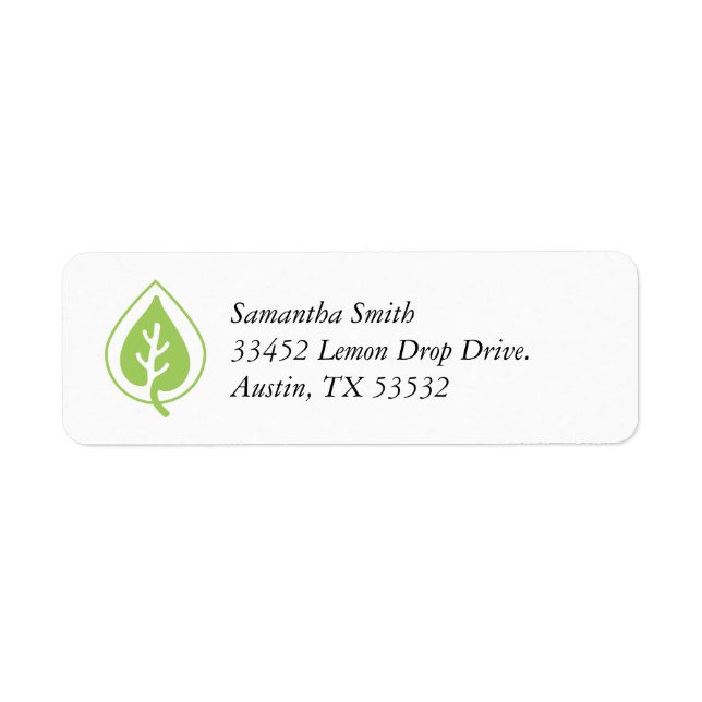 Essential Oil Leaf Logo Business Address Label (Front)