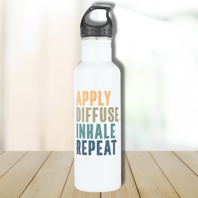 Essential Oil Lover - Apply Diffuse Inhale Repeat Stainless Steel Water Bottle (Creator Uploaded)