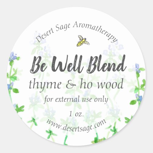 Essential Oil Product Label Thyme Herb Customize  