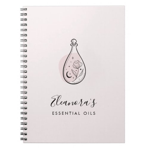 Essential Oils Aromatherapy Logo Blush Pink Notebook