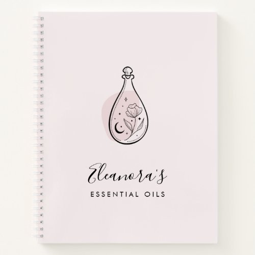 Essential Oils Aromatherapy Logo Blush Pink Notebook