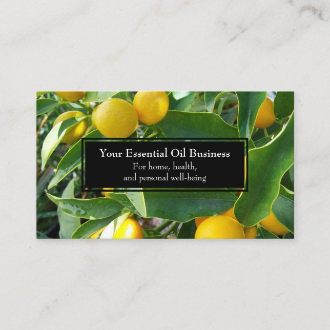 Essential Oils Business Lemon Wellness Business Card (Front)
