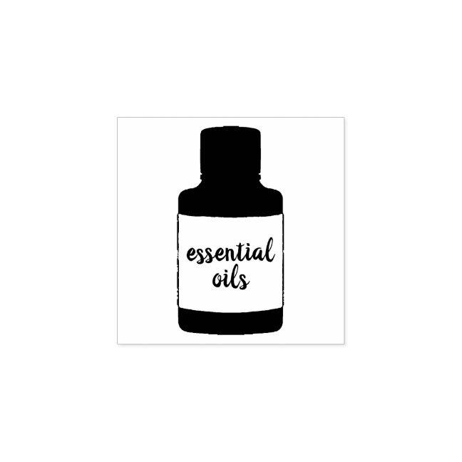 Essential Oils Cosmetic Bottle with Custom Text Rubber Stamp
