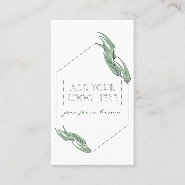 Essential Oils Eucalyptus Custom Logo green floral Business Card