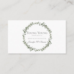 Essential Oils eucalyptus floral frame circle Business Card