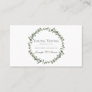 Essential Oils eucalyptus floral frame circle Business Card
