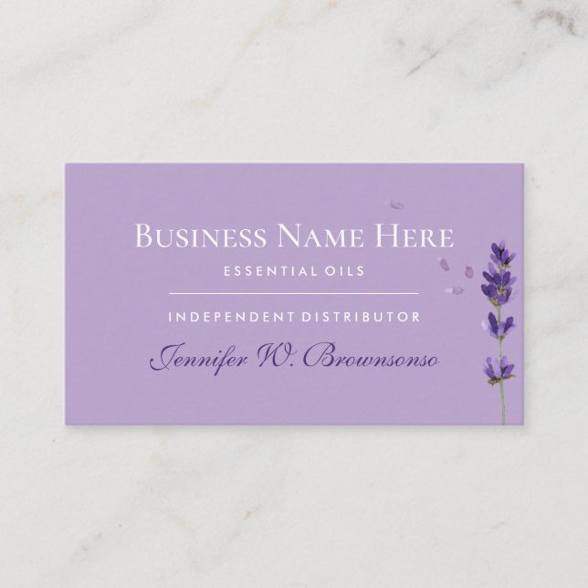 essential oils Lavender Purple Business Card (Front)