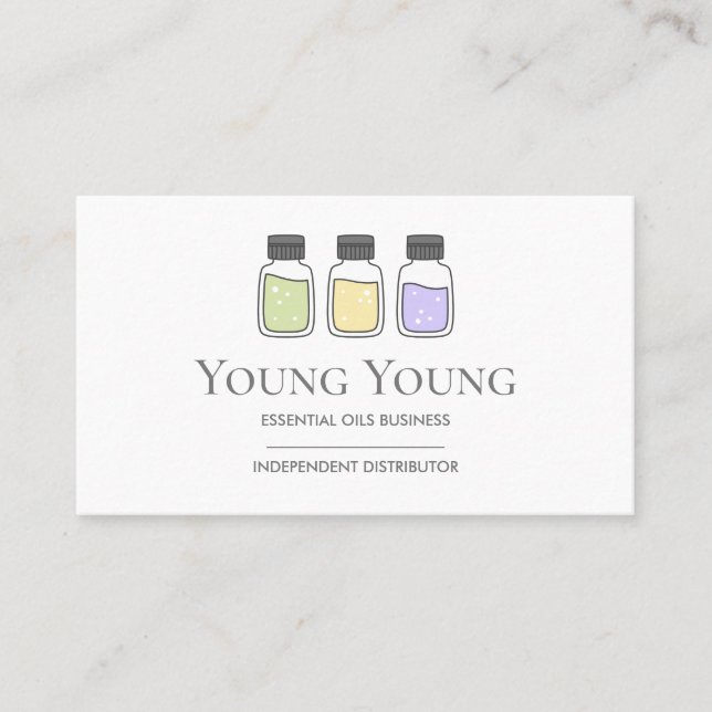 Essential Oils Logo Design Business Card (Front)