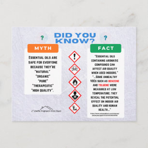 Essential Oils Myth/Fact Postcard