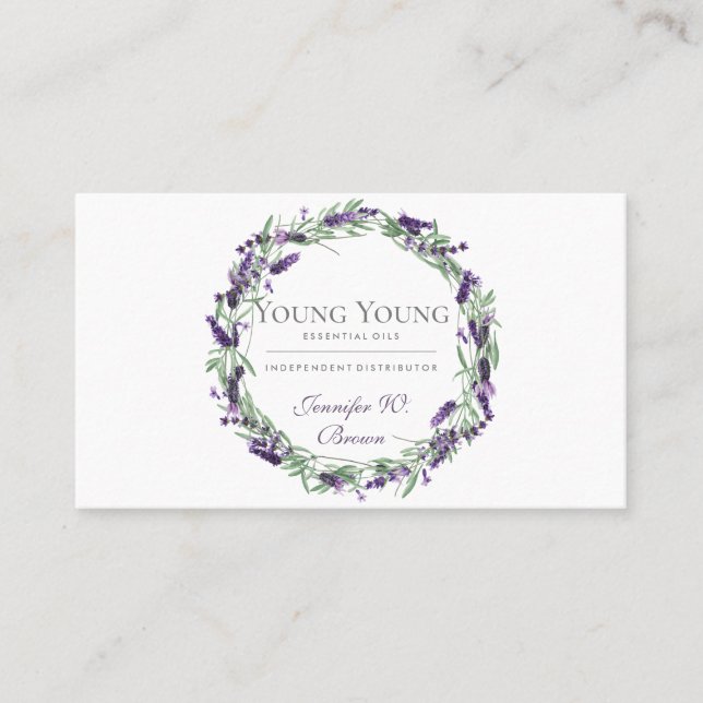 Essential Oils purple Lavender flower Business Card (Front)