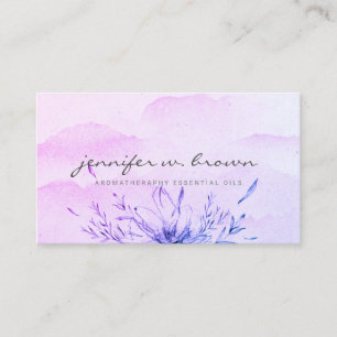 Essential Oils purple watercolor Business Card